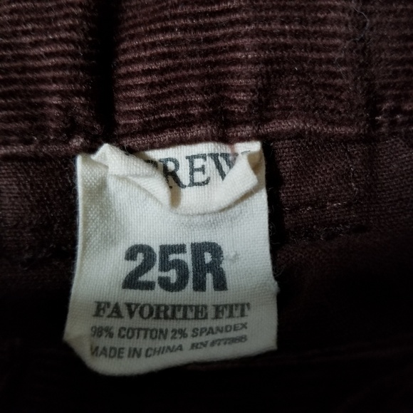 J CREW Favorite Fit Corduroy Jeans Brown 25R - Picture 7 of 7